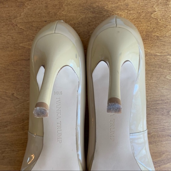 Ivanka TRUMP Nude Neutral Platform Stiletto Heel Leather Patent Pump - Picture 13 of 16